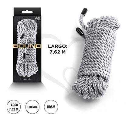 Soga para bdsm color plata de 7,62m